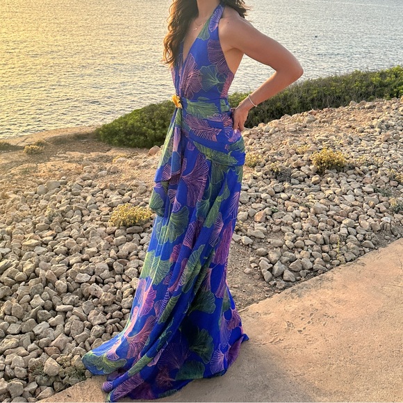 PatBO Ocean Leaf Draped Maxi Dress - Picture 4 of 6